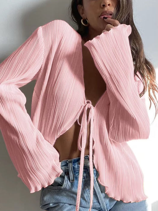 Single tie cardigan style top