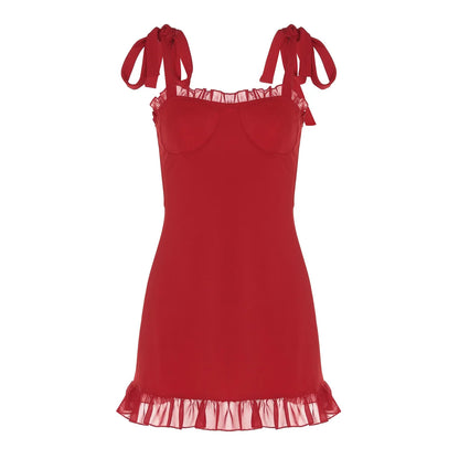 Shoulder tie Mini dress