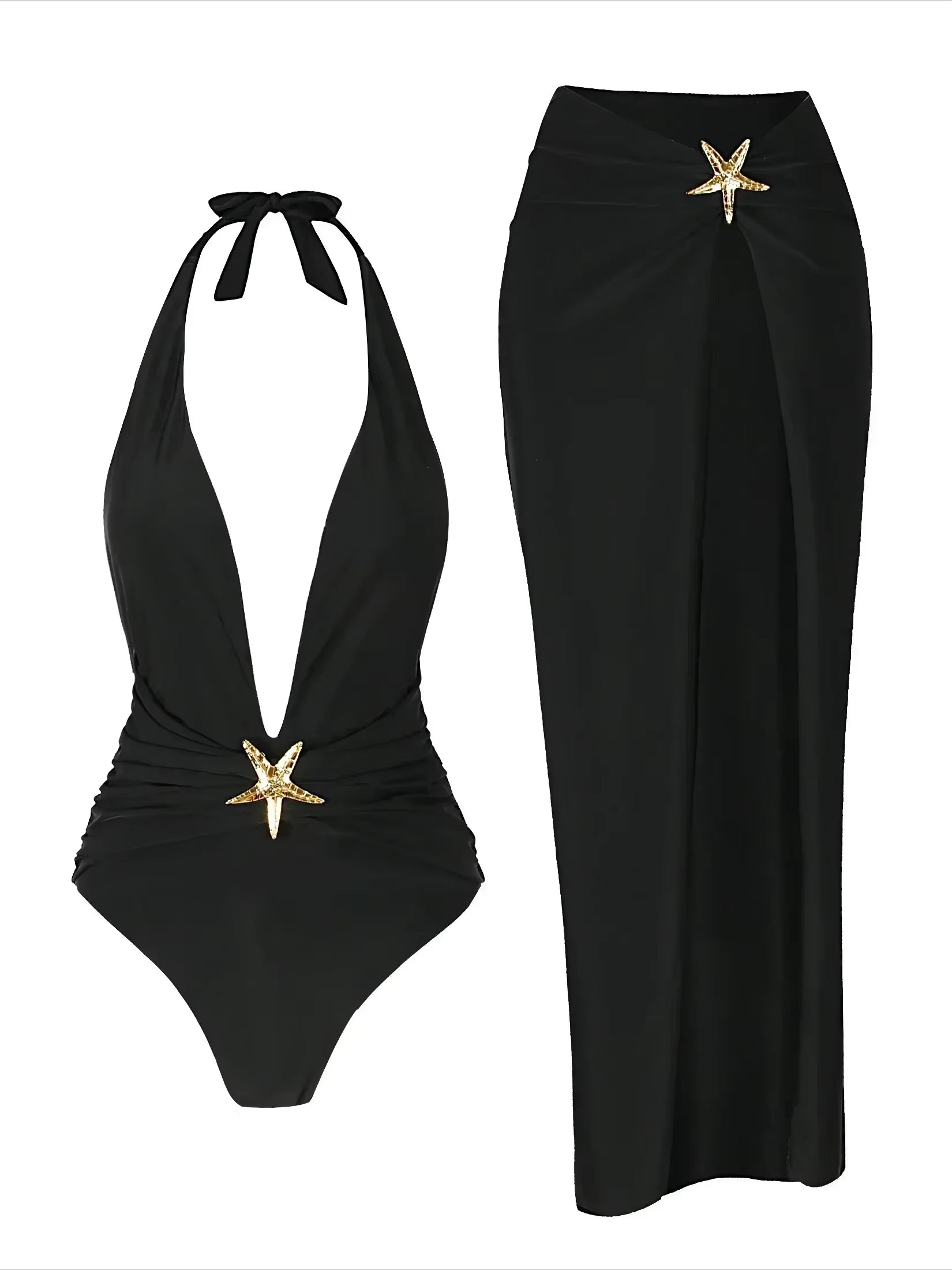 2 Piece Swimsuits gold Starfish accents